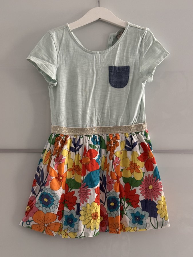 Preloved Matching Dresses for Twins – Mint & Rainbow Floral, Girls