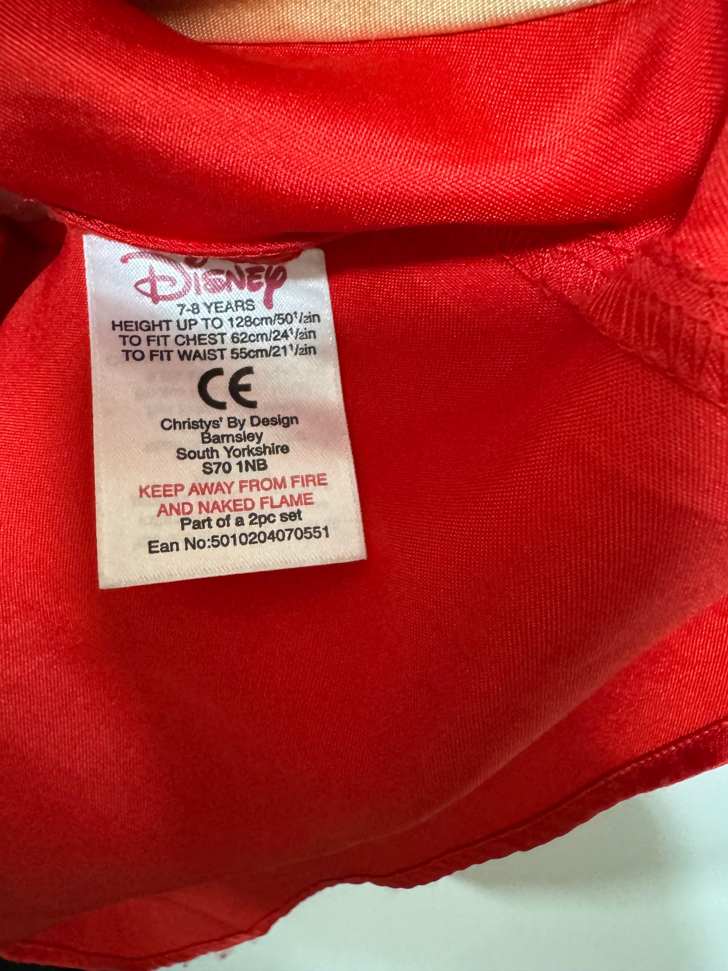 Disney red gown for 7-8 years old