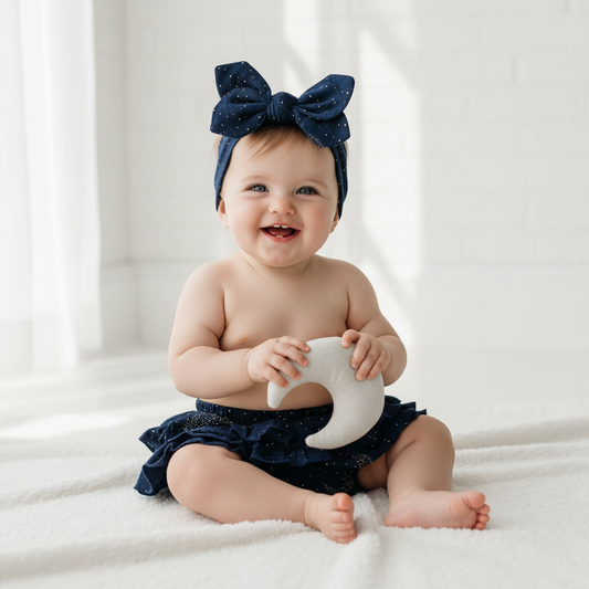 Midnight Moon Bamboo Bloomer Headband Set