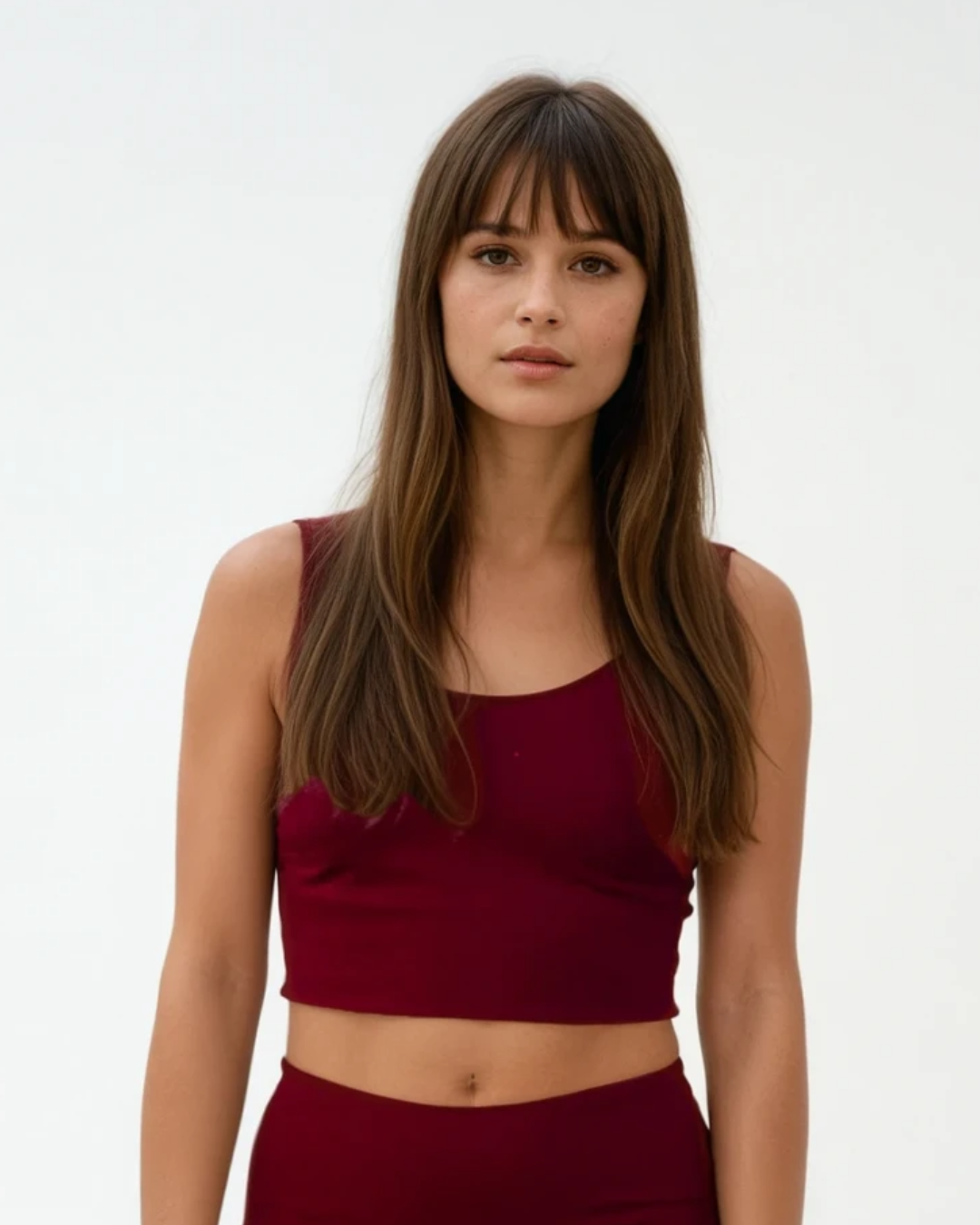 Women's Lyocell/Wool Sports Bra - Burgundy