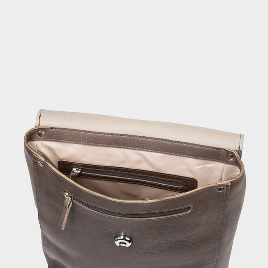 Leather laptop backpack - The Minimalist (Gray)