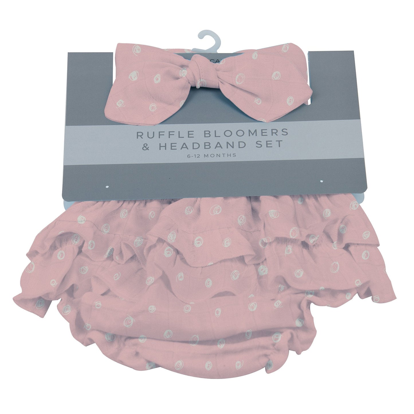 pink ruffle bloomers & headband set 6-12 months