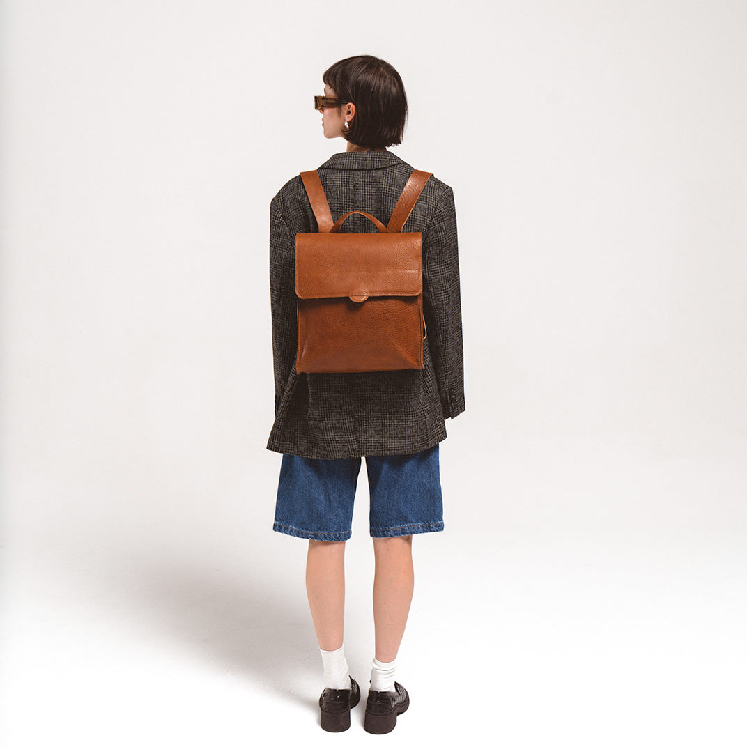 Leather Backpack - Fibonacci (Brown)